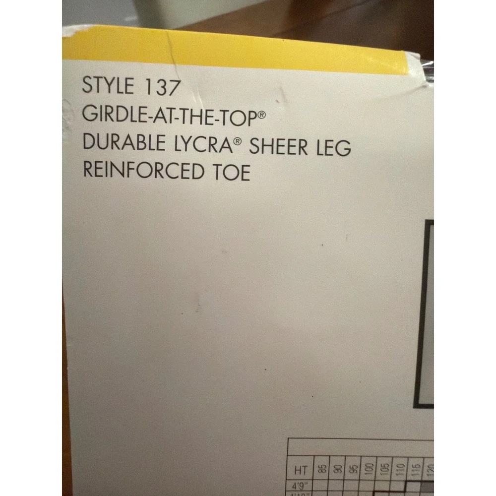 Round the Clock Girdle-At-The-Top Pantyhose Jet Black Style 137 Size B Vintage